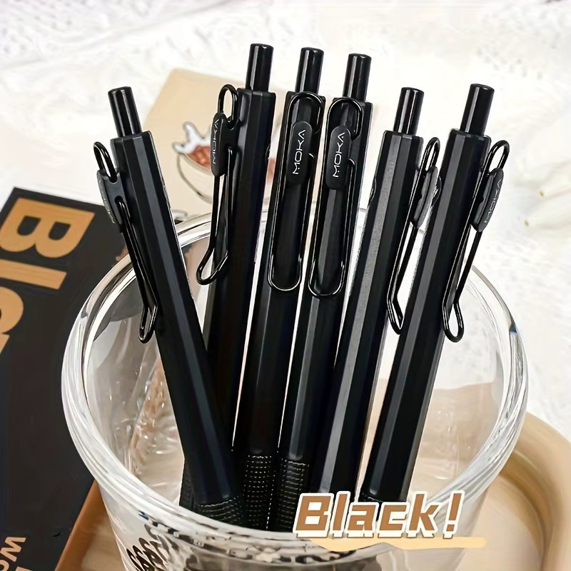 6er-Pack Gelstifte mit feiner Spitze 0,5 mm, schwarze Tinte, verschmierfrei und ideal für Journaling und Notizen - Bild 3