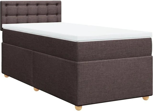 vidaXL Boxspringbett mit Matratze Hybrid-Design in Dunkelbraun, B/T: 90 x 190 cm - Bild 1