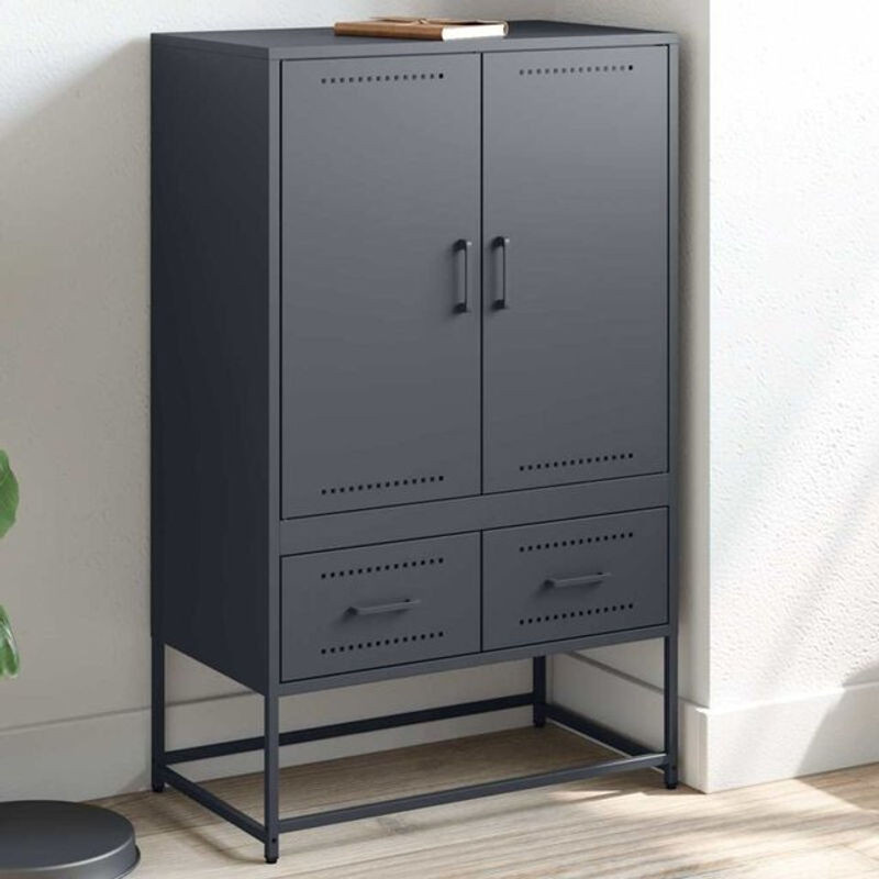 Vidaxl Highboard aus Stahl in Anthrazit im Industrial Design, B/T/H: 68 x 39 x 111,5 cm - Bild 1