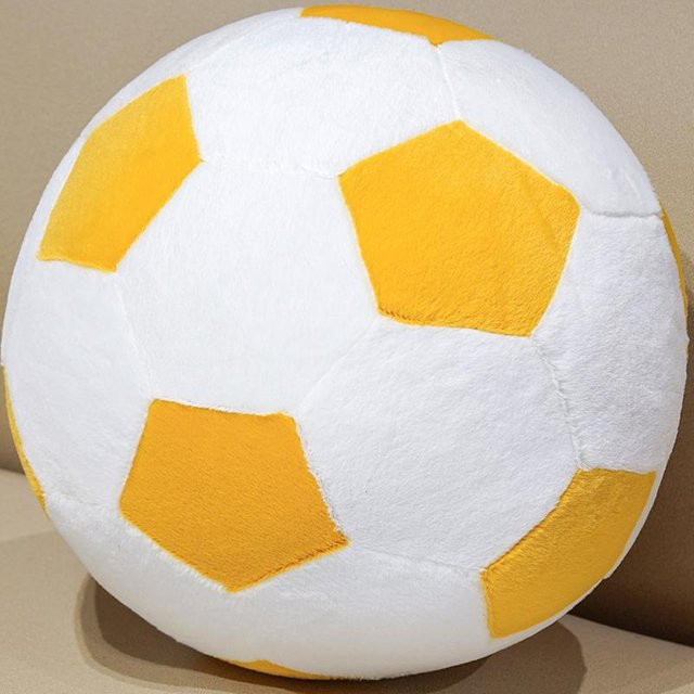 Binchi Fitness Fußballkissen aus Plüsch in Weiß, Durchmesser: 25 cm - Bild 1