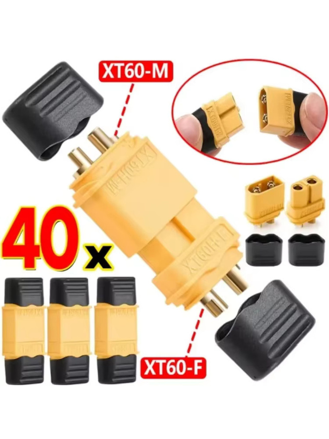 XT60 Bullet Adapter Set mit Hülle für RC Lipo Batterie, Auto und Boot, XT60-M und XT60-F Stecker - Bild 5