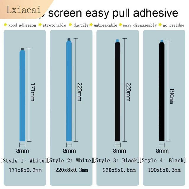 Lxiacai Easy Pull Kleber für Laptop-Bildschirm und LCD-Display, doppelseitiges selbstklebendes Reparatur-Band in Blau, Dicke: 0,5 mm - Bild 1