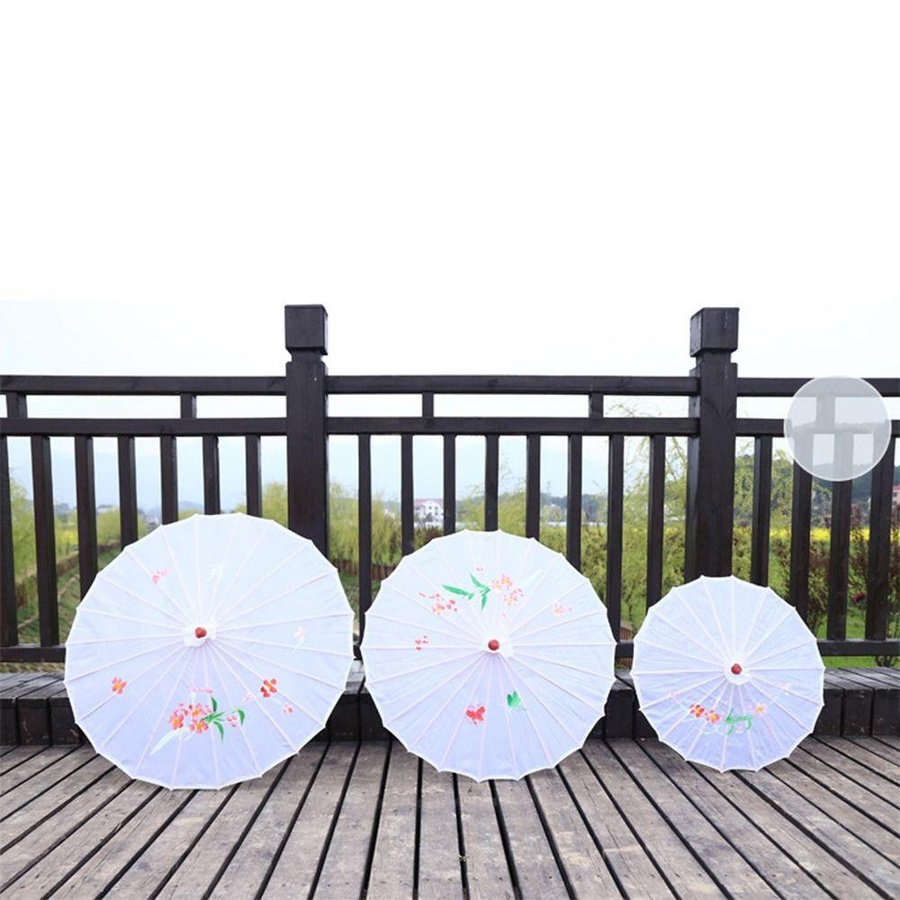 Qinyuan Traditioneller chinesischer Kunstschirm Vintage Faltbarer Tanzschirm aus Bambus in Grün, Durchmesser: 82 cm - Bild 1