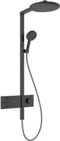 Hansgrohe Showerpipe Raindance Alive S 1j in Schwarz mit Regendusche, Handbrause und Thermostat als Aufputz-Lösung mit Massagefunktion - Bild 1