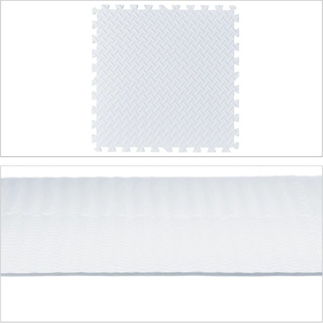 Relaxdays Bodenschutzmatte 8er Set aus EVA in Weiß, BPA-frei und stoßdämpfend, B/T/H: 60 x 60 cm - Bild 1