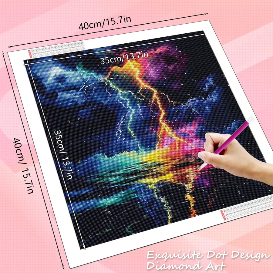 HUACAN 5D DIY Diamantmalerei Set Meerlandschaft als rundes Mosaik-Kunstset in Multicolour - Bild 2