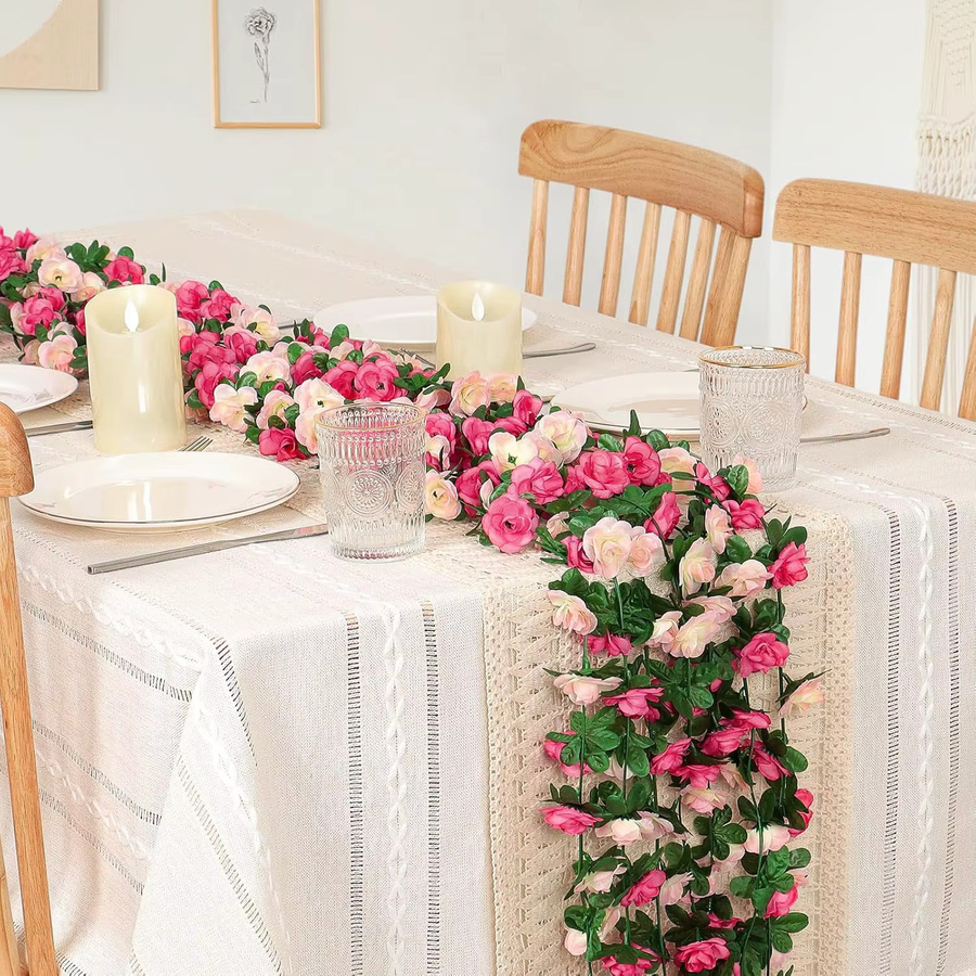 Künstliche Rosen Rattan-Reben in Beige für deine Hochzeits-, Weihnachts- und Garten-Dekoration von smr - Bild 3