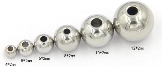 SUMOORL Edelstahlperlen, runde Kugeln, 2-12 mm, Abstandsperlen - Bild 1