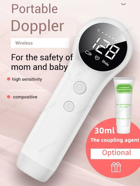 AiQUE All-in-One Fetal Doppler Ultraschall Baby Herzschlag Monitor 2,5 MHz in Weiß - Bild 1