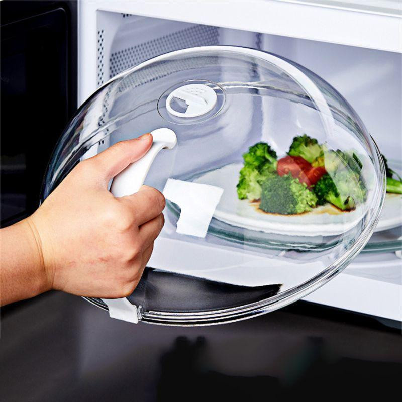Transparente Mikrowellenabdeckung mit Griff als spritzwassergeschützte Abdeckplatte für Lebensmittel von Your Warm Home in Größe S - Bild 4