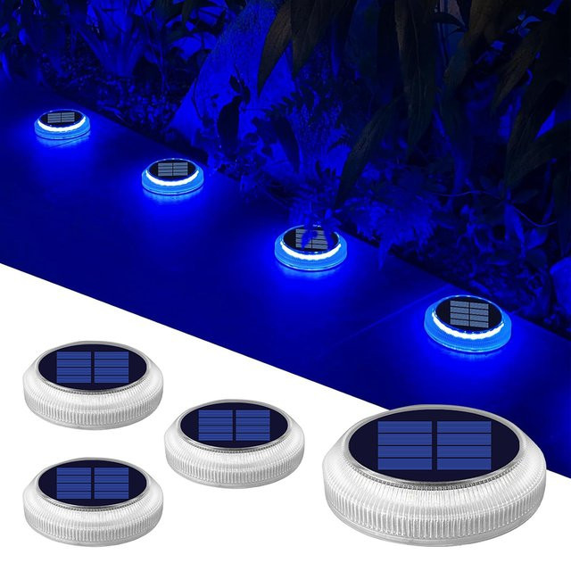 Yilaie Solar-LED-Außenleuchten mit IP68 Wasserdichtigkeit für Garten, Terrasse und Treppen - Bild 1