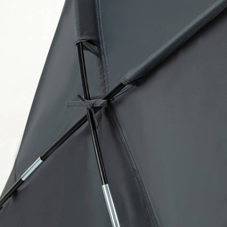 Outsunny Camping-Klappbett in Grau mit Gestell aus Aluminium und Glasfaserstützen, B/H/L: 86 x 147 x 200 cm - Bild 3