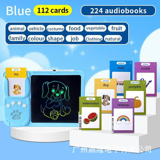 Binchi Keji Travel 2 in 1 Sprechende Lernkarten Lesemaschine, LCD-Zeichenbrett, ab 0 Jahre - Bild 1