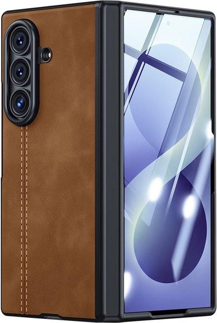 Handyhülle mit 9H Schutzglas für Samsung Galaxy Z Fold8, Galaxy Z Ultra und Galaxy Z Flip8 in Braun - Bild 1