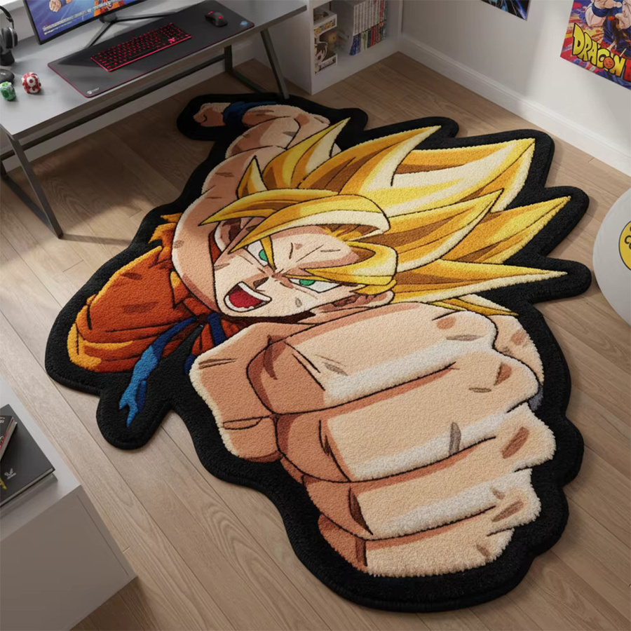 Bandai Dragon Ball Super Saiyan Goku Teppich für das Kinderzimmer, rutschfeste und weiche Spielmatte in Multicolour - Bild 2