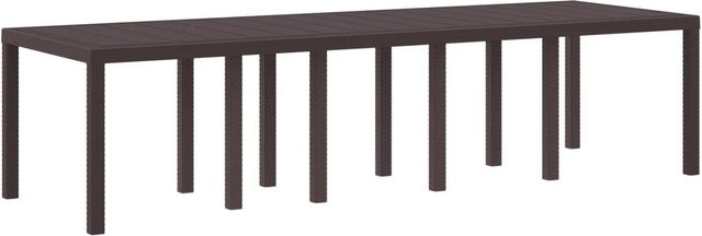 vidaXL Gartentisch aus Poly-Rattan in Braun, ausziehbarer rechteckiger Gartentisch für Garten und Terrasse, B/T/H: 300 x 100 x 73 cm - Bild 1