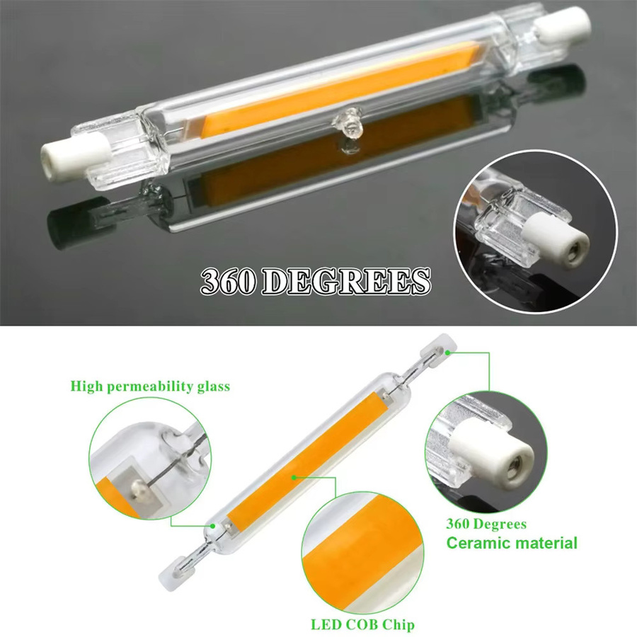 Aoyuansea R7s LED COB Röhrenlampe dimmbar, Flutlicht Ersatz für Halogenlampen, Länge: 118 mm - Bild 3
