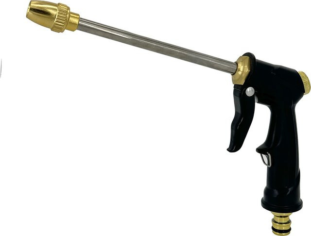 FLOWERS SPRAL Hochdruck-Wasserpistole mit verstellbarer Metalldüse in Schwarz zur Reinigung und Gartenbewässerung - Bild 1
