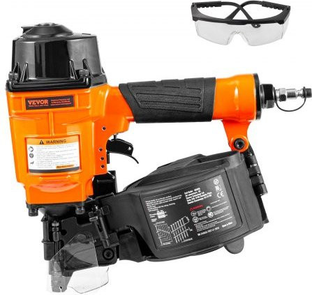 VEVOR MCN55 Pneumatische Spaltnagelpistelle für Fassaden, 15 Grad Coil-Nagler, Orange - Bild 1