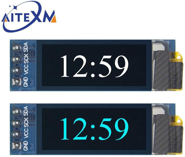 YANXD 0,91 Zoll OLED-LCD-Anzeigemodul mit IIC-Kommunikation in Weiß/Blau für Arduino 128x32 - Bild 1