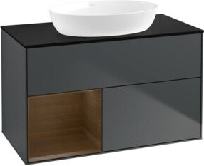V&B Waschtischunterschrank Finion 100 in Schwarz lackiert, Breite: 100 cm, Tiefe: 50,1 cm, Höhe: 50,1 cm - Bild 1