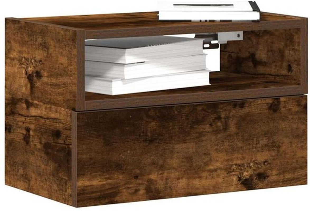 Vidaxl Wand-Nachttische 2er-Set in Räuchereiche Braun, Modern, B/T/H: 45 x 26 x 28,5 cm - Bild 1
