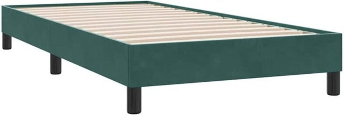 vidaxl Polsterbett aus Samt und Holzwerkstoff in Grün, B/T/H: 90 x 220 x 25 cm - Bild 1