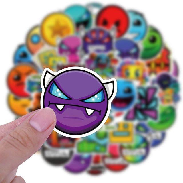 Rspctou Geometry Dash Sticker Bunt / Mehrfarbig 14+y - Bild 1