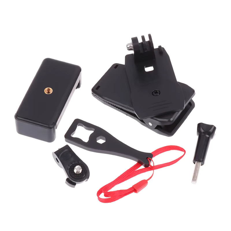 Anti-Rutsch Rucksack Strap Clip mit verstellbarer Smartphone-Halterung für Outdoor-Videos und Live-Streams in Schwarz - Bild 5