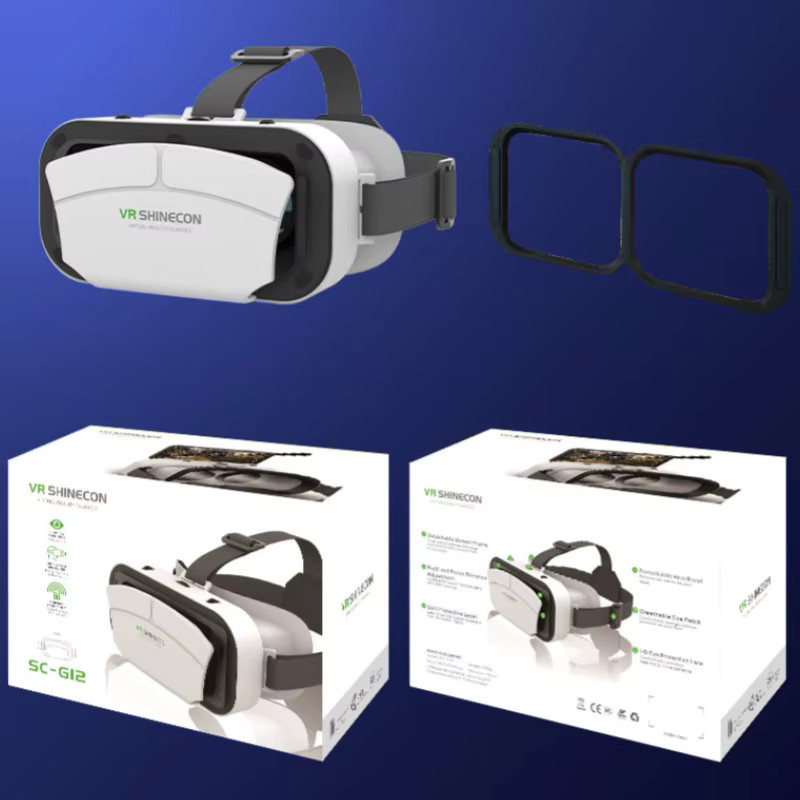 VR SHINECON G12 Virtual-Reality-Brille in Weiß für Smartphones von 4,5 bis 7 Zoll mit HD 3D-Funktion und Joystick-Unterstützung - Bild 4