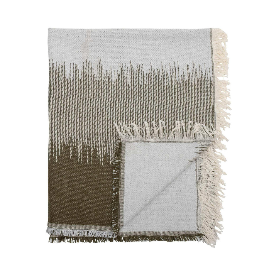 Bloomingville Plaid Lucienne aus Acryl in Grün/Weiß B: 125 cm, T: 150 cm - Bild 1