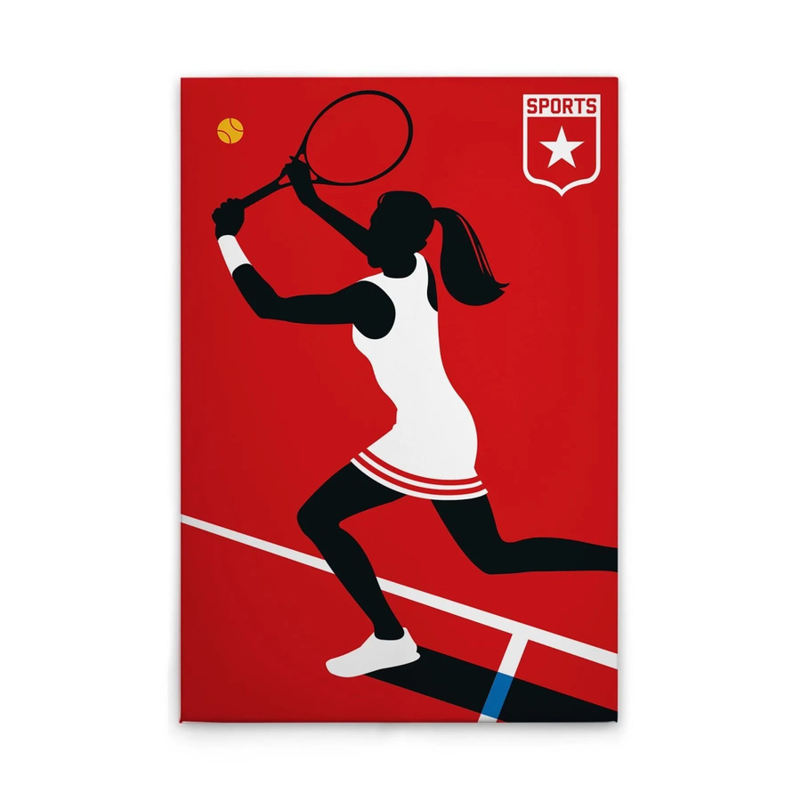 Tadessi Leinwandbild M1-No.50880 Retro Tennisspieler in Rot und Gelb, Breite: 60 cm, Höhe: 40 cm - Bild 2