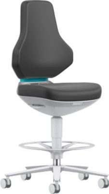 Bimos Hightech- und Reinraumdrehstuhl Texon 4 Skintec schwarz mit Sitz-Stopp-Rollen und Fußring - Bild 1