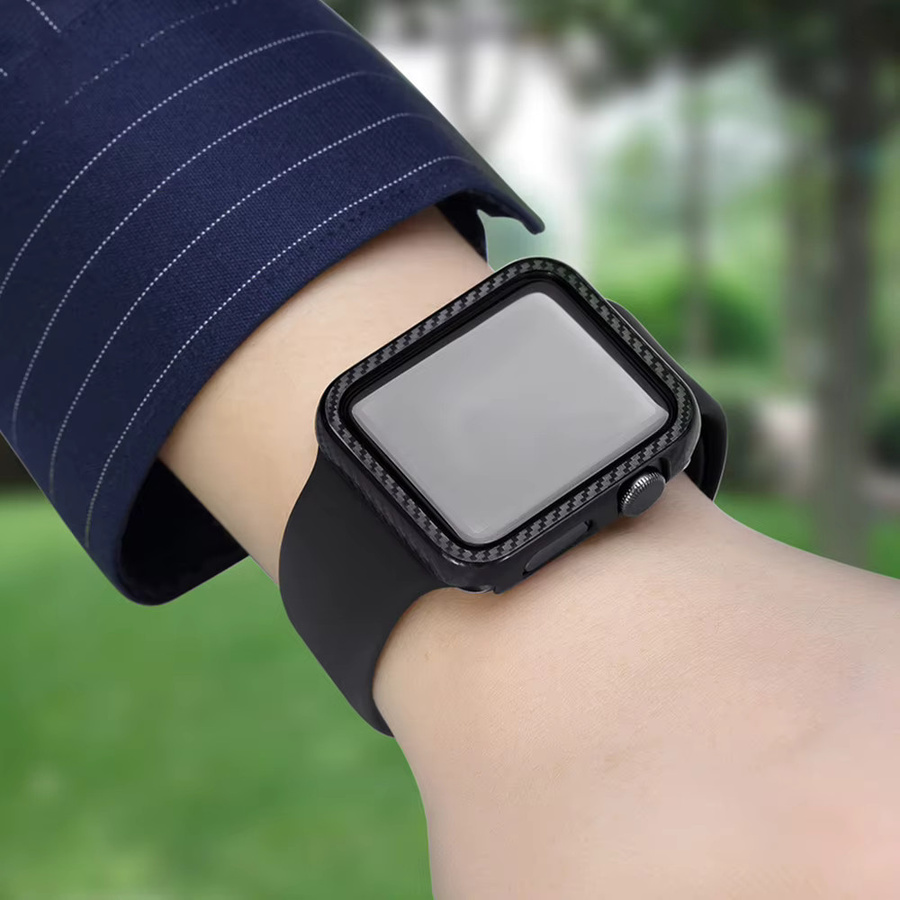 Uhrenzubehör Abdeckung für Apple Watch, Kohle faser, Schwarz, Unisex - Bild 4