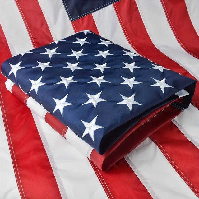 Hochwertige bestickte US-Flagge USA mit Messingösen, rot-weiß-blau, B/H: 91,44 x 152,4 cm - Bild 1