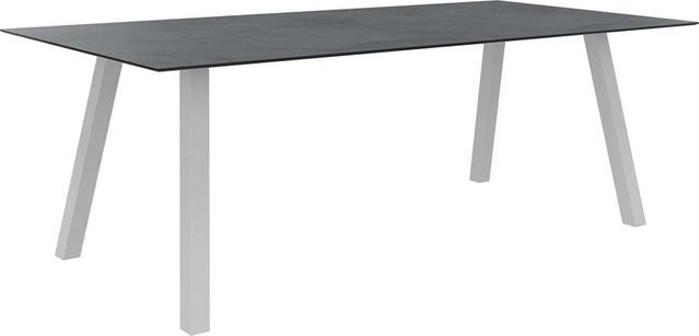 Stern Tisch INTERNO mit Silverstar 2.0 Zement Tischplatte, Alu Vierkantrohr, Weiß/Grau, B/T/H: 220 x 100 x 75 cm - Bild 1