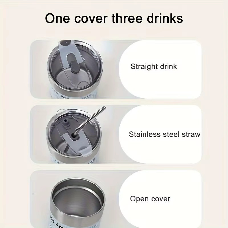 Untior Thermosbecher aus Edelstahl 304 in Silber, isolierte Wasserflasche und Kaffeebecher mit 320 ml Volumen - Bild 5