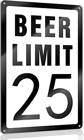 CakJuice Beer Limit 25 Wandschild aus Metall in Weiß zur Dekoration - Bild 1