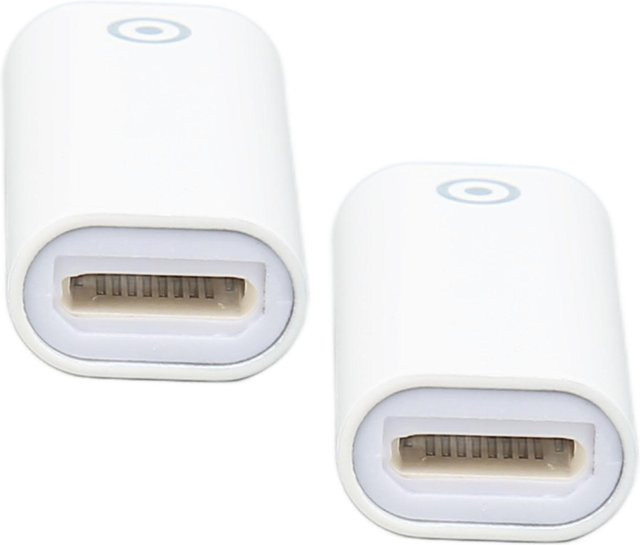 2 Stück Kompakte Ladeadapter Ersatz für Apple Pencil von DIYelecs in Weiß mit Lightning und USB-C Anschluss - Bild 1