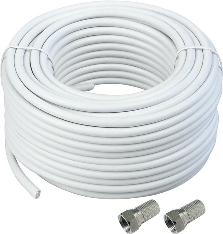 Schwaiger Koaxialkabel 3-fach in Weiss mit 25 m Länge und 115 dB Abschirmung - Bild 2