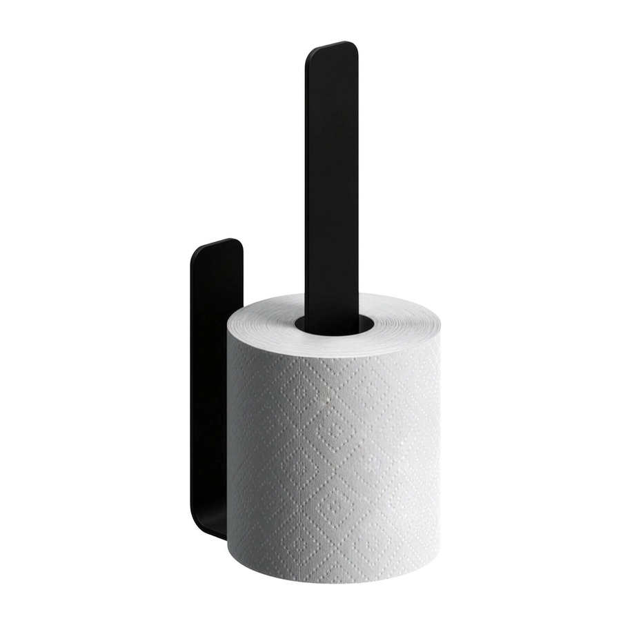 Relaxdays Ersatzrollenhalter aus Aluminium in Schwarz, selbstklebend, B/T/H: 22 x 3 x 6,5 cm - Bild 2