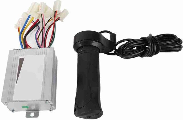 CosyHome Geschwindigkeitsregler Gasgriff-Set für Elektrofahrrad und E-Roller, 12 V 500 W, Schwarz - Bild 1
