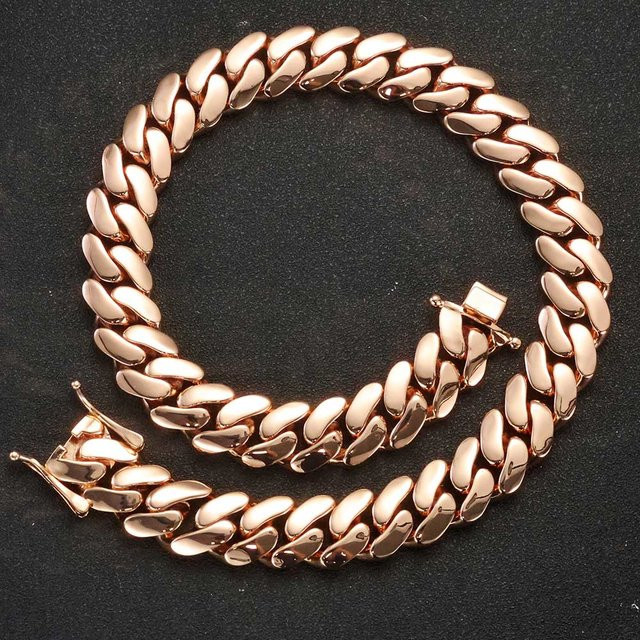 ESKEEM Halskette, 22 mm, rosévergoldet, kubanisch - Bild 1