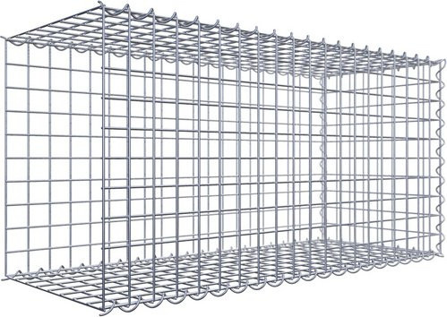 Gabiona Anbaukorb Typ 2 aus Stahl, silbergrau, B/T/H: 50 x 40 x 100 cm, Maschenweite 5 x 5 cm - Bild 1