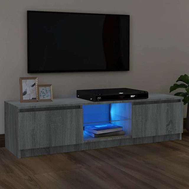 vidaXL TV-Schrank mit LED-Leuchten in Grau Sonoma, B/T/H: 120 x 30 x 35,5 cm - Bild 3
