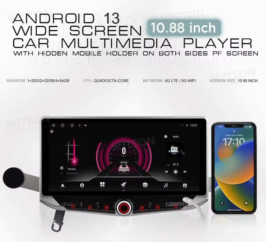 WITSON Android Auto Multimedia Radio mit QLED Display, CarPlay, GPS und WiFi für Toyota IQ und Scion IQ (2008-2016), Schwarz - Bild 3