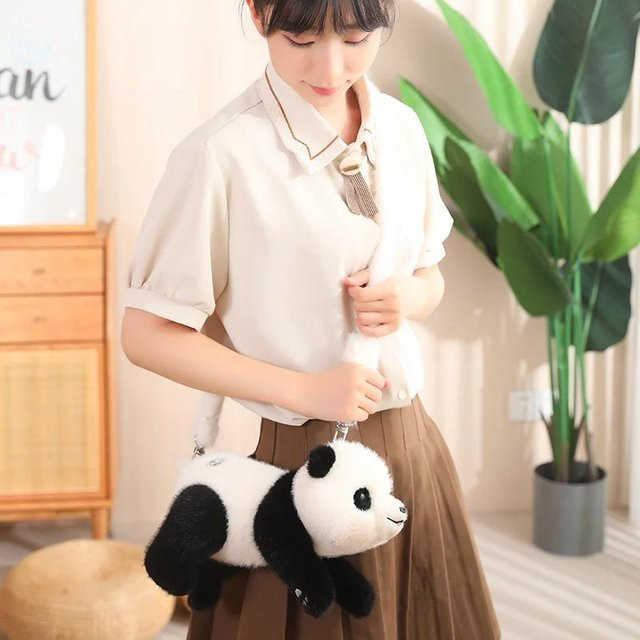 Yiran Health & Beauty Panda-Stofftier, Waschbär-Plüschtier, Weiß, Bunt / Mehrfarbig - Bild 1