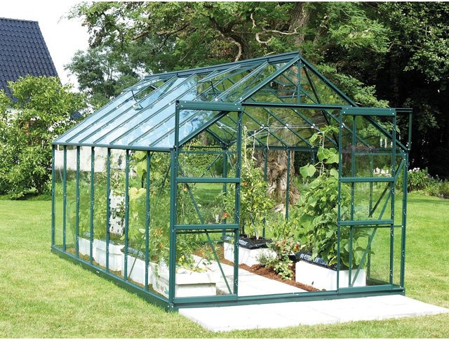 Vitavia Gewächshaus Uranus 11500 in Smaragdgrün mit Sicherheitsglas, Aluminium und Fundament für die Pflanzenzucht von Kräutern und Gemüse, 11,5 m² - Bild 1