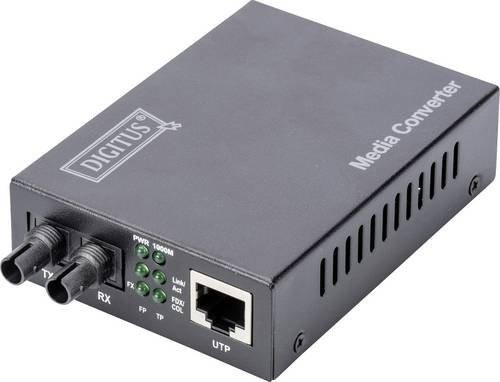 Digitus Professional DN-82110-1 Gigabit Medienkonverter RJ-45 auf ST-Duplex Multi-Mode für Ethernet/LAN in Schwarz - Bild 1