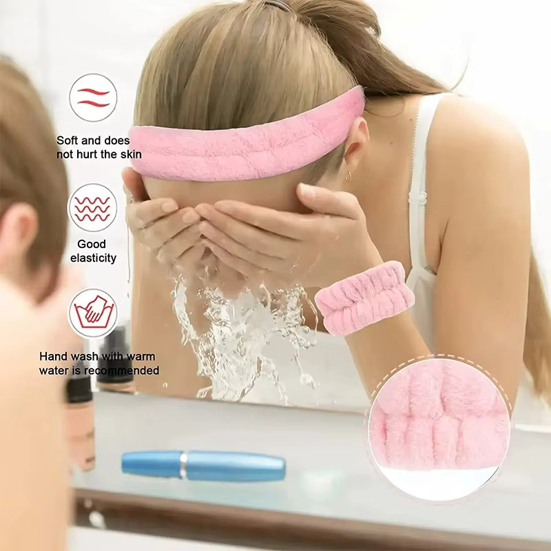 6-teiliges Set Spa Stirnbänder und Haarclips aus Samt, Blumen-Design - Bild 1